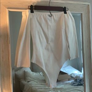 Off the shoulder White Bodysuit